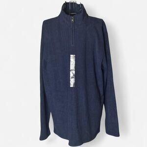 Axcess a Claiborne Company Navy Blue Quarter Zip Knit Pullover - Size L NWT